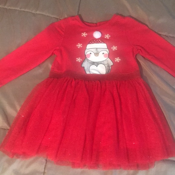 Sparkly Tulle skirted Dress with Pengiun & Matching Tights - Picture 2 of 8